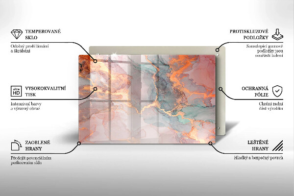 Kokkärlskydd elegant Marmor med guld