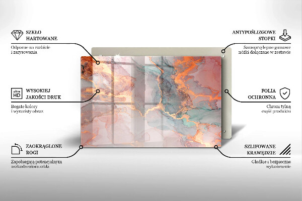 Kokkärlskydd elegant Marmor med guld