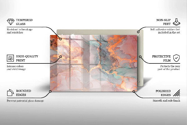 Kokkärlskydd elegant Marmor med guld