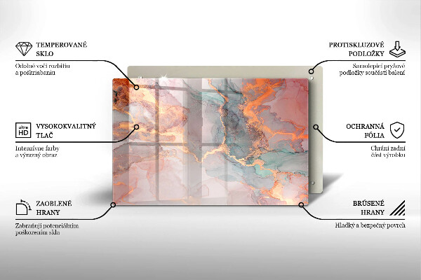 Kokkärlskydd elegant Marmor med guld