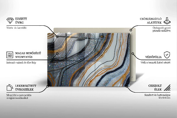 Kokkärlskydd elegant sten med guld