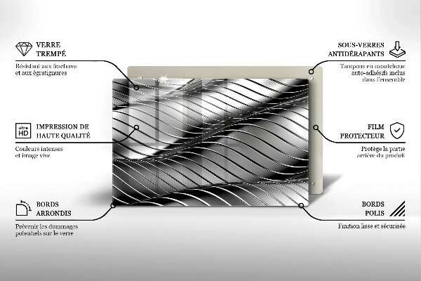 Spisskyddsplatta elegant 3D metallstruktur