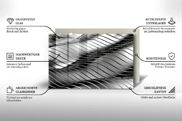 Spisskyddsplatta elegant 3D metallstruktur