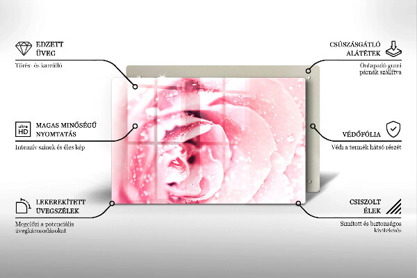 Kokkärlskydd elegant Daggdroppar och rosblomma