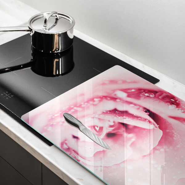 Kokkärlskydd elegant Daggdroppar och rosblomma