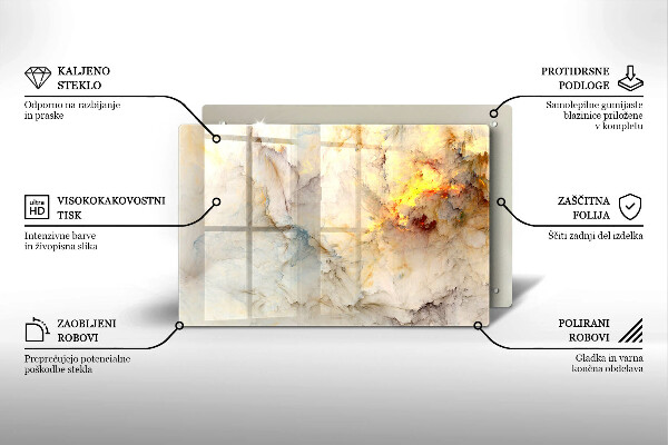 Kokkärlskydd elegant Marmorstruktur med guld