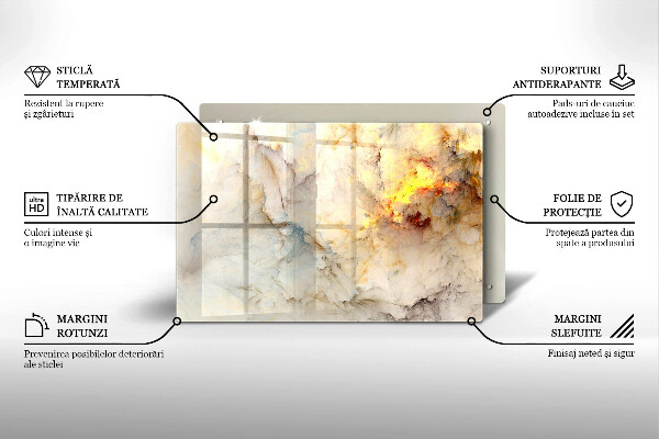 Kokkärlskydd elegant Marmorstruktur med guld