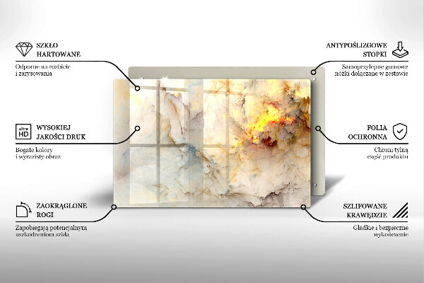 Kokkärlskydd elegant Marmorstruktur med guld