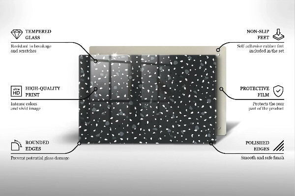 Skydd för induktionsspis elegant Dekorativ sten