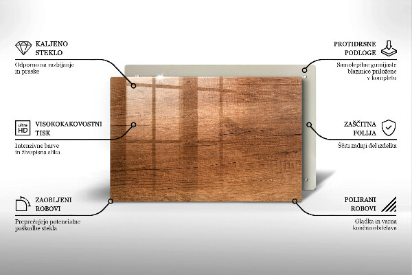 Spisskyddsplatta elegant Trästruktur