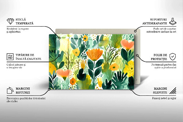 Kokkärlskydd elegant Målade blommor