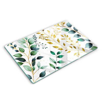 Kokkärlskydd elegant Gröna och guldiga blad