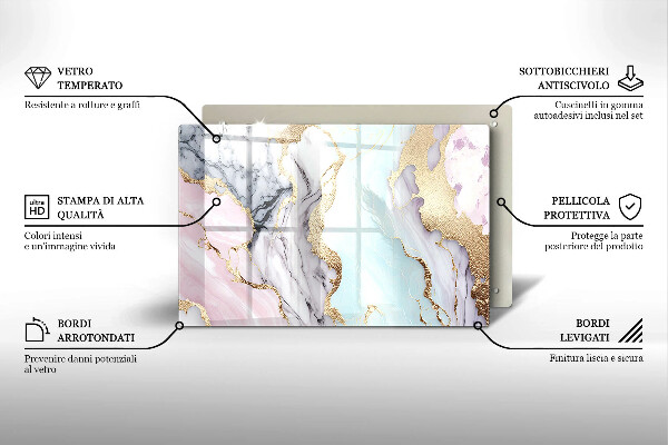 Kokkärlskydd elegant Pastell marmor