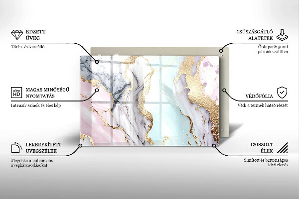 Kokkärlskydd elegant Pastell marmor