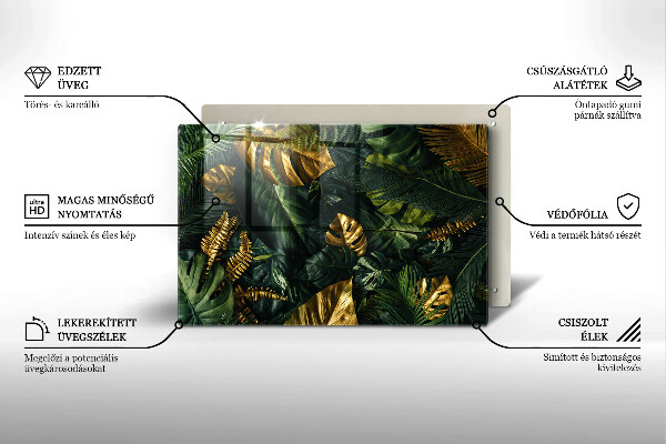 Kokkärlskydd elegant Gyllene monstera blad