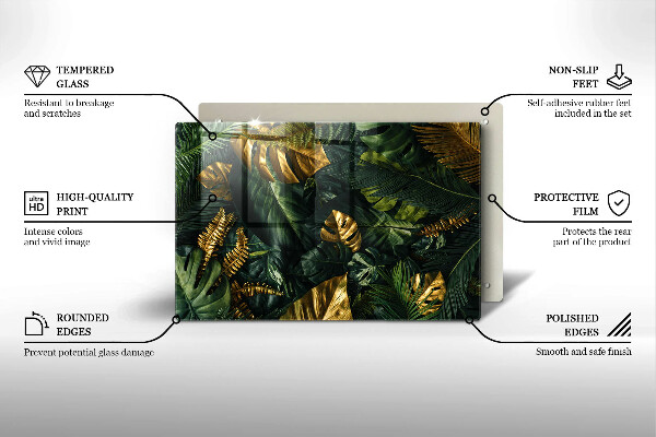 Kokkärlskydd elegant Gyllene monstera blad