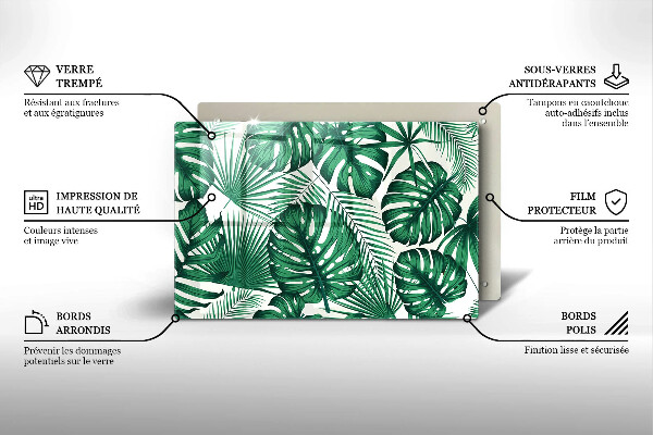 Glashällskydd elegant Monstera lämnar