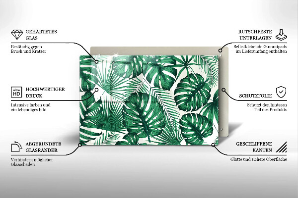 Glashällskydd elegant Monstera lämnar