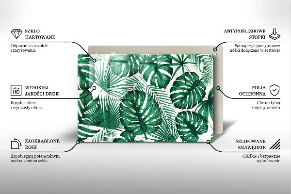 Glashällskydd elegant Monstera lämnar