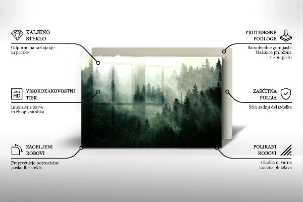Spisskyddsplatta elegant Dimmigt skogslandskap