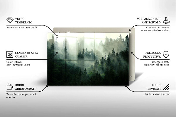 Spisskyddsplatta elegant Dimmigt skogslandskap