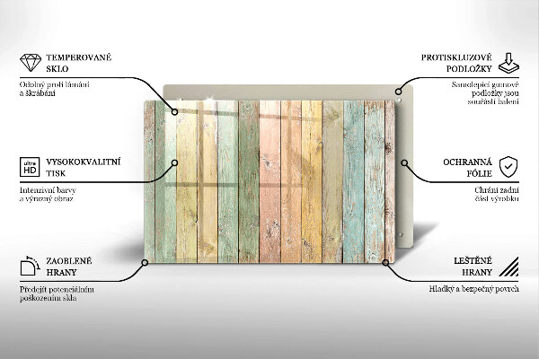 Spisskyddsplatta elegant Färgglada vintagebrädor