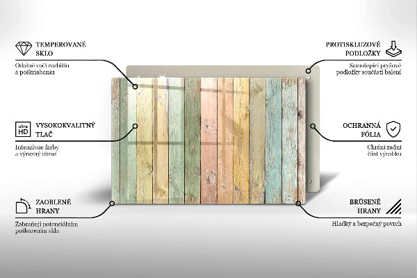 Spisskyddsplatta elegant Färgglada vintagebrädor