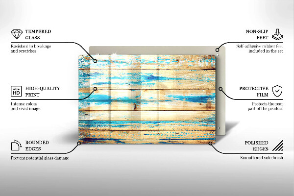 Spisskyddsplatta elegant Retro träskivor