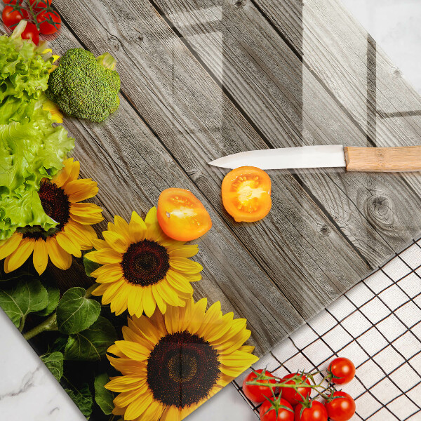 Spisskyddsplatta elegant Solrosor på omslag