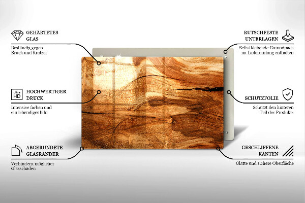 Spisskyddsplatta elegant Träskiva textur