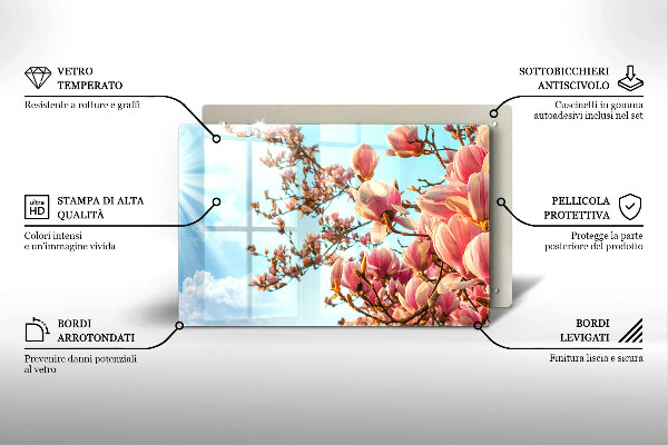 Spisskyddsplatta elegant Rosa blommor träd