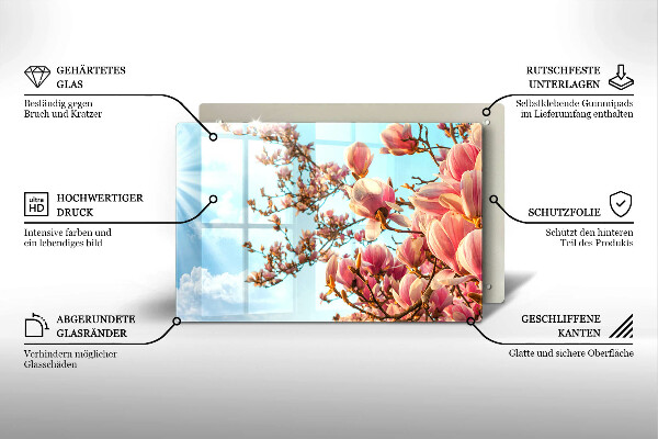 Spisskyddsplatta elegant Rosa blommor träd