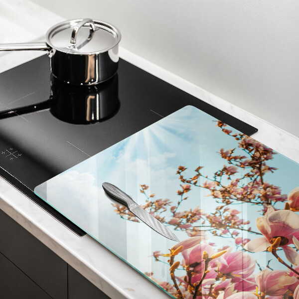 Spisskyddsplatta elegant Rosa blommor träd