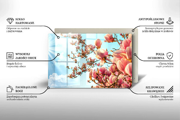 Spisskyddsplatta elegant Rosa blommor träd