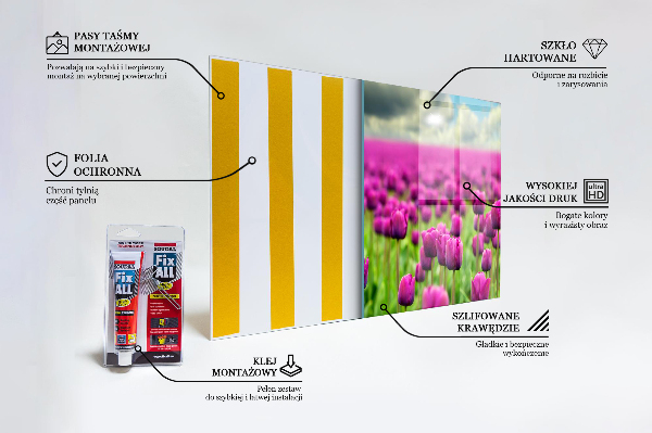 Stänkskydd kök Fält av rosa tulpaner äng