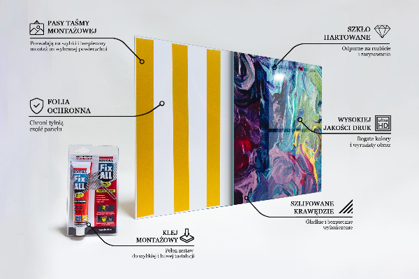 Stänkskydd kök Färgglad abstraktion