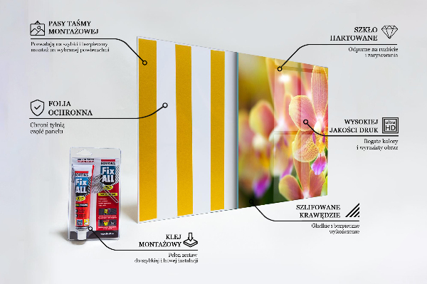 Stänkskydd kök Orange orkidé