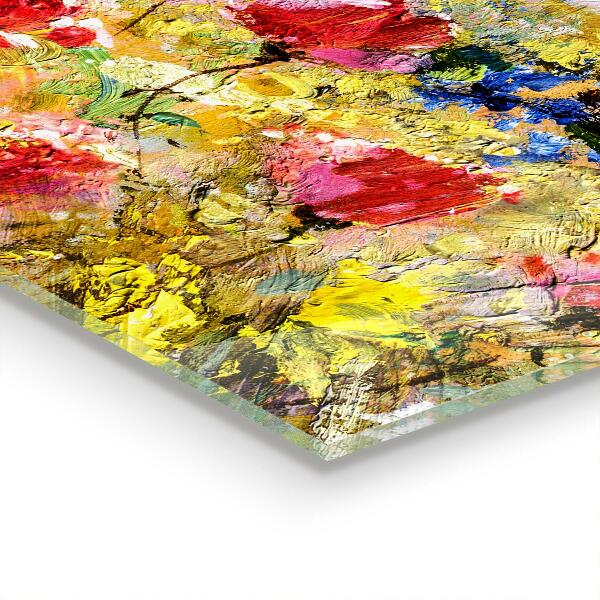 Stänkskydd kök Sommar äng oljemålning