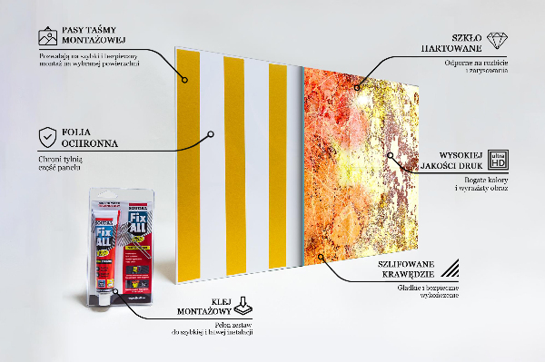 Stänkskydd kök Orange abstraktion