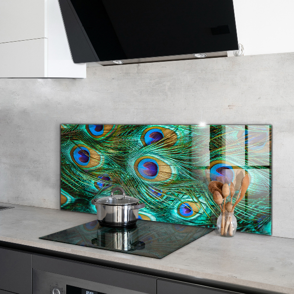 Stänkskydd kök Påfågelfjädrar vacker natur