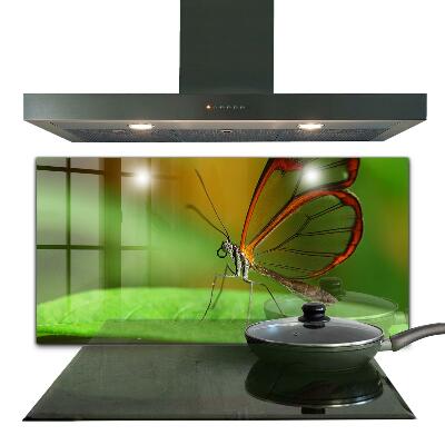 Stänkskydd kök Fjäril på ett löv