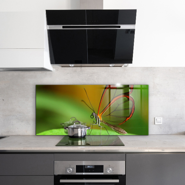 Stänkskydd kök Fjäril på ett löv