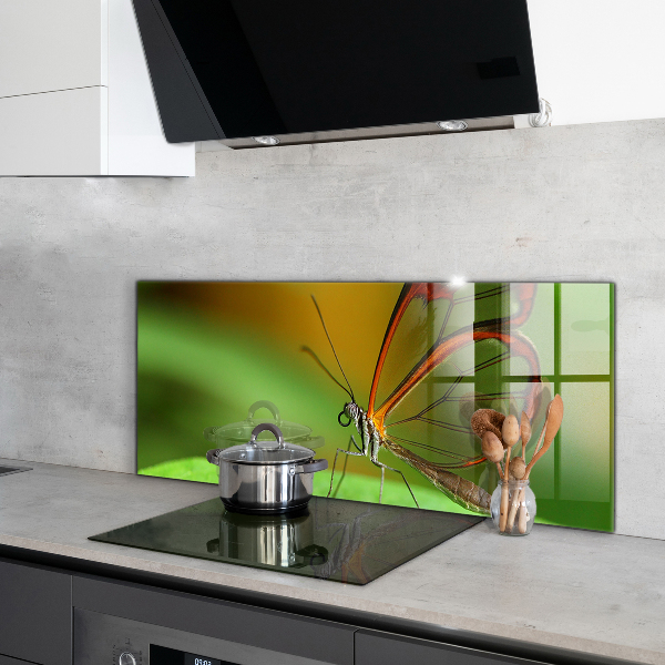 Stänkskydd kök Fjäril på ett löv