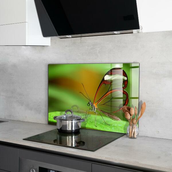 Stänkskydd kök Fjäril på ett löv