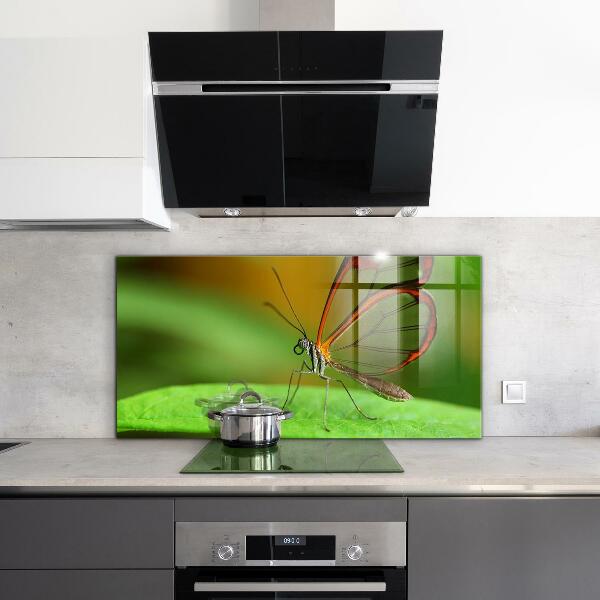 Stänkskydd kök Fjäril på ett löv