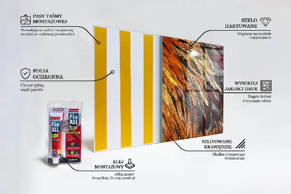 Stänkskydd kök Färgglada fågelfjädrar