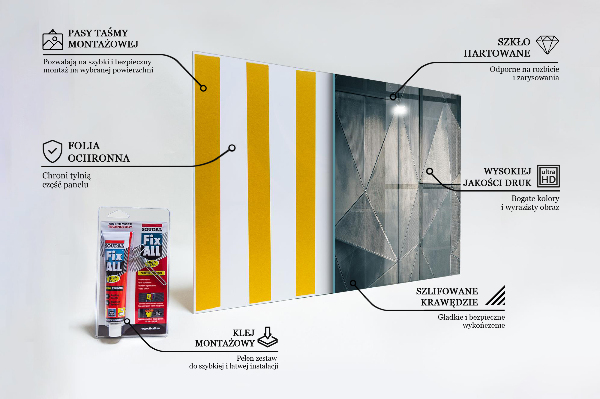 Stänkskydd kök Metall abstrakt trianglar