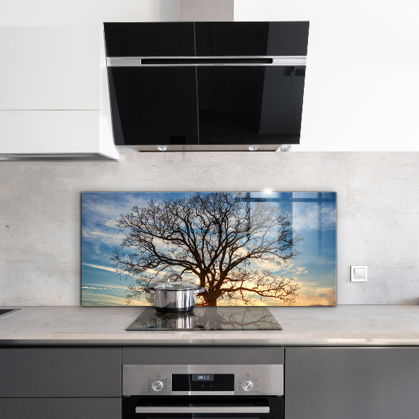 Stänkskydd kök Landskapsäng på morgonen