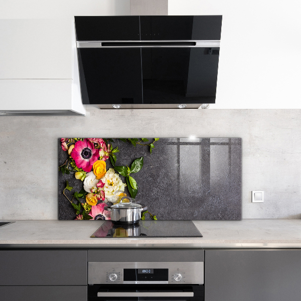 Stänkskydd kök Naturliga blommor sammansättning