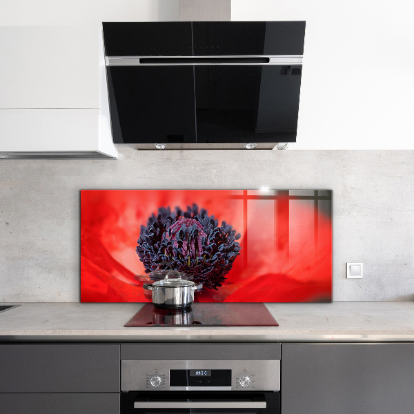 Stänkskydd kök Röd vallmo detaljer